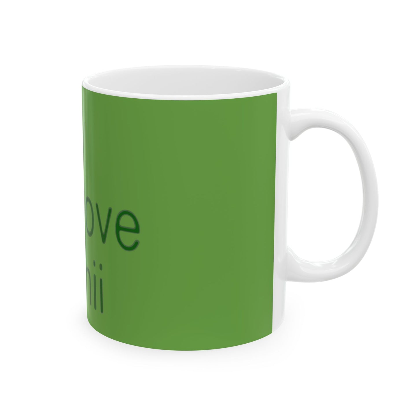 Green Text Statement Ceramic Mug, (11oz, 15oz) - snazzymerch