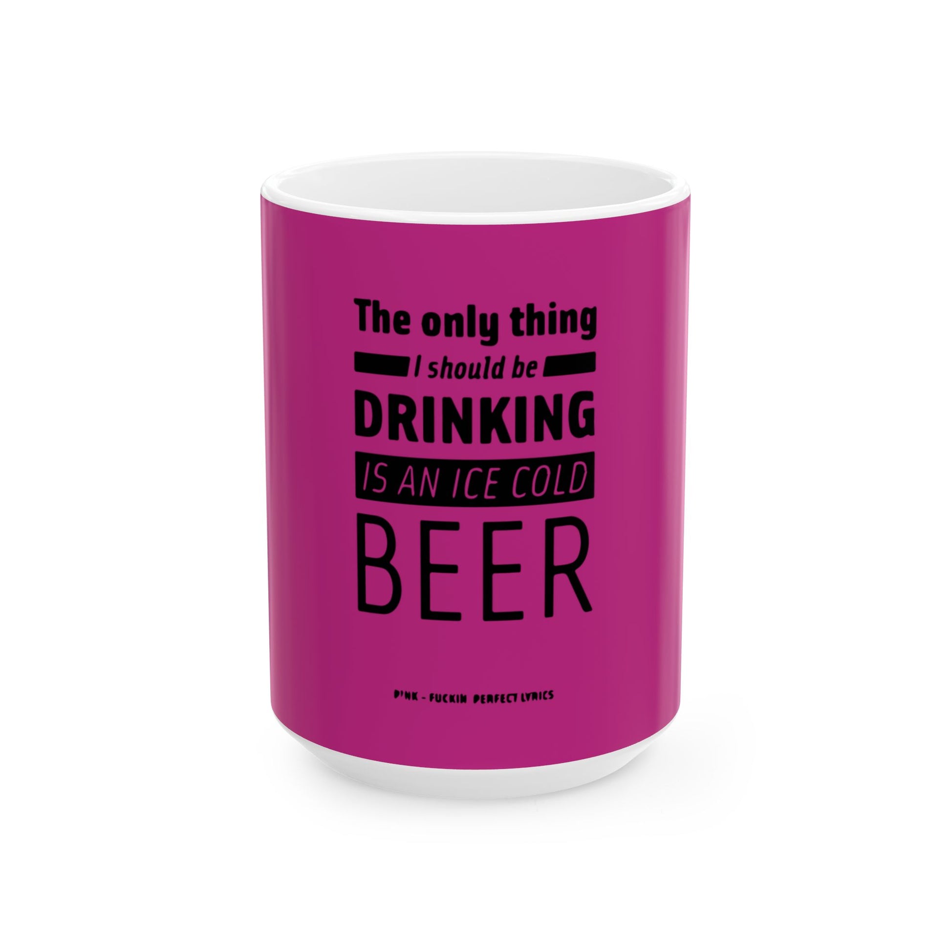 Pop Art Lips & Text Ceramic Mug, (11oz, 15oz) - snazzymerch