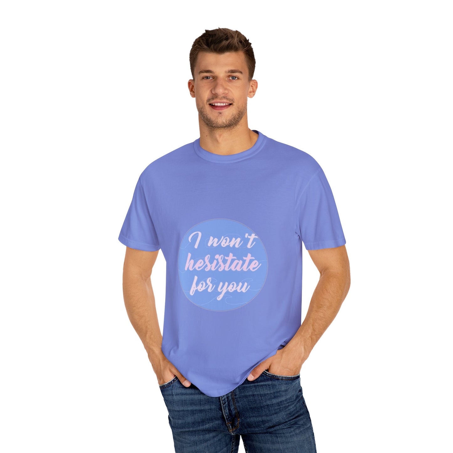 Blue Quote Circle Unisex Garment-Dyed T-shirt - snazzymerch
