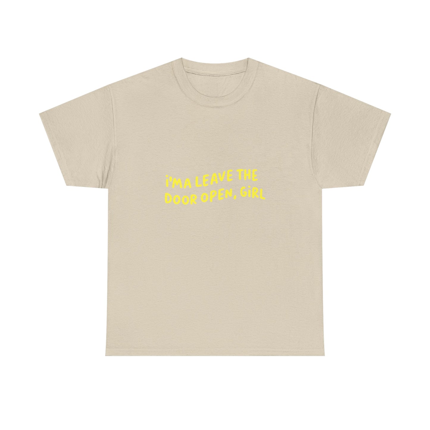Open Vibes Yellow Script Unisex Heavy cotton Tee Printify