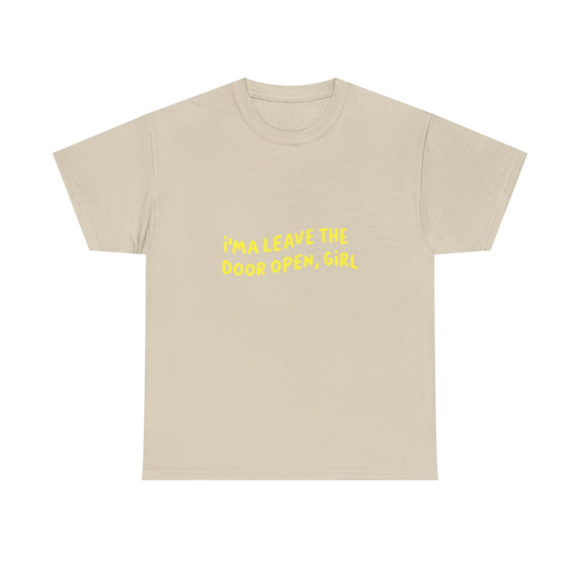Open Vibes Yellow Script Unisex Heavy cotton Tee Printify