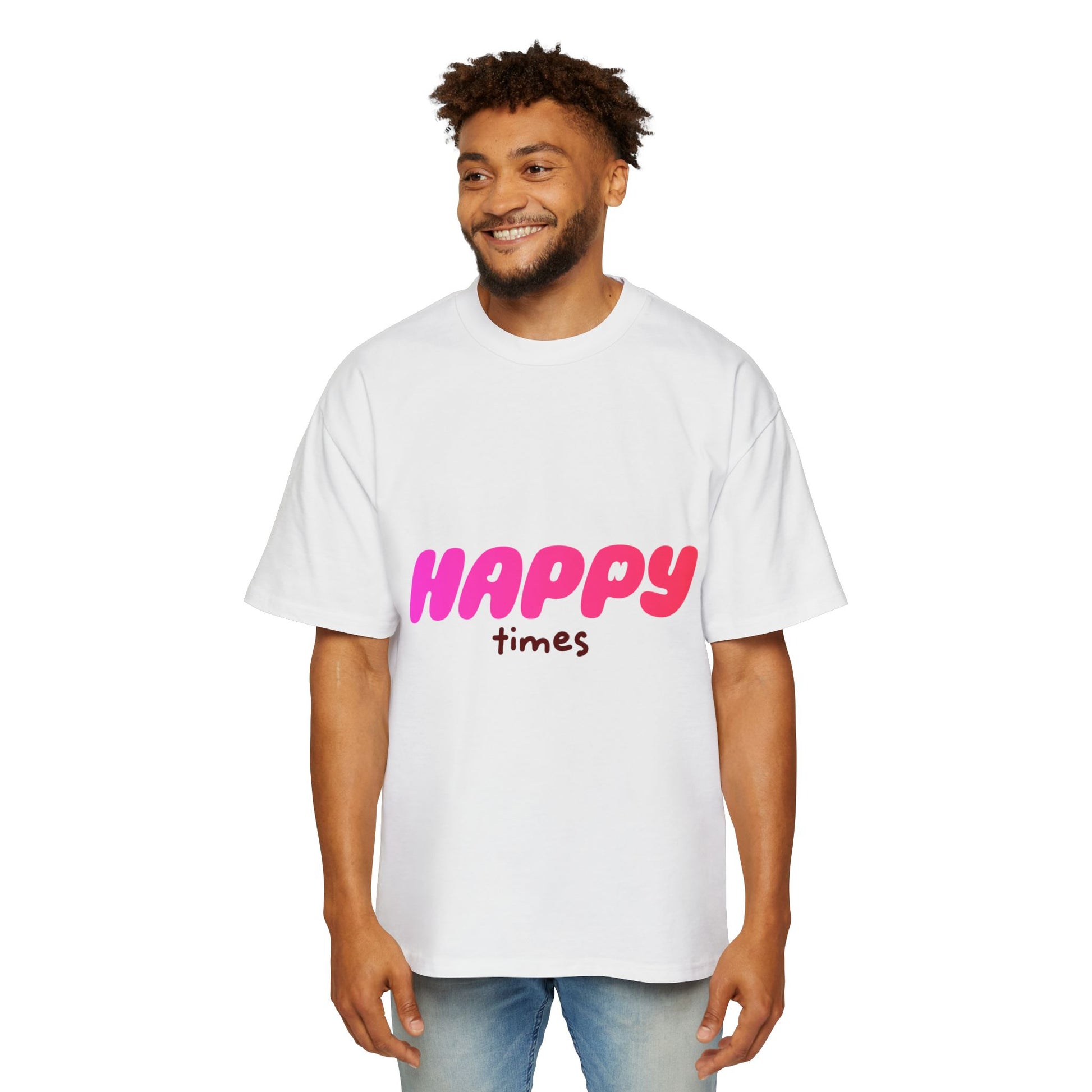 Happy Times Gradient Men's Heavy Oversized Tee - snazzymerch