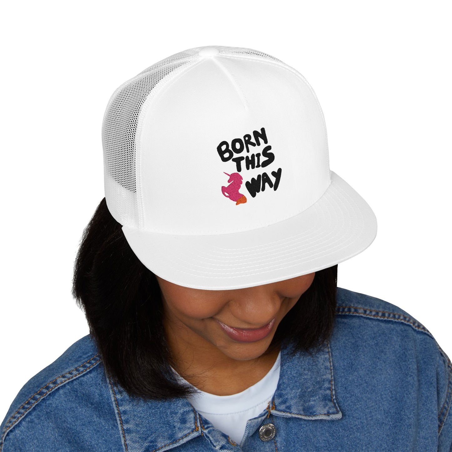 Born This Way Unicorn trucker Cap Printify