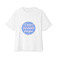 Blue Quote Circle Unisex Oversized Boxy Tee - snazzymerch