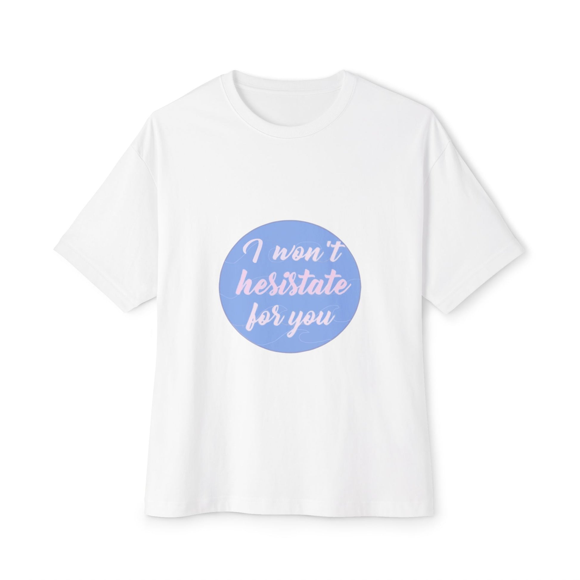 Blue Quote Circle Unisex Oversized Boxy Tee - snazzymerch