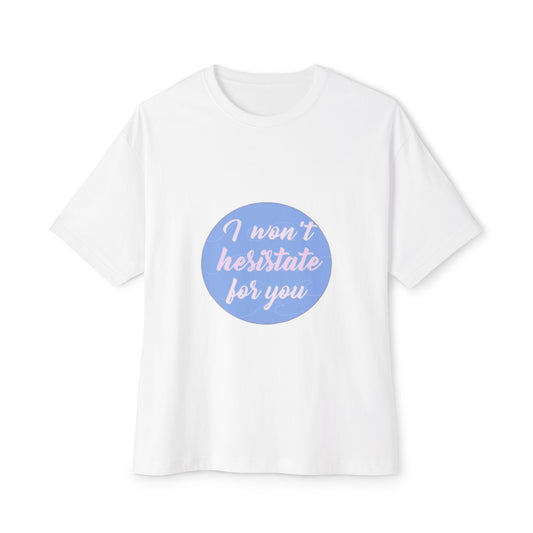 Blue Quote Circle Unisex Oversized Boxy Tee - snazzymerch