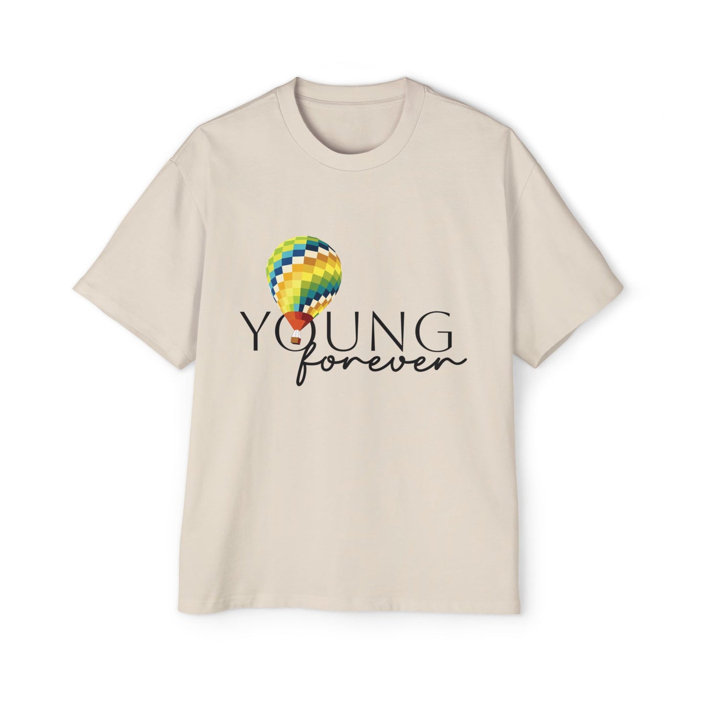 Sky Journey Balloon Men's Heavy Oversized Tee - snazzymerch