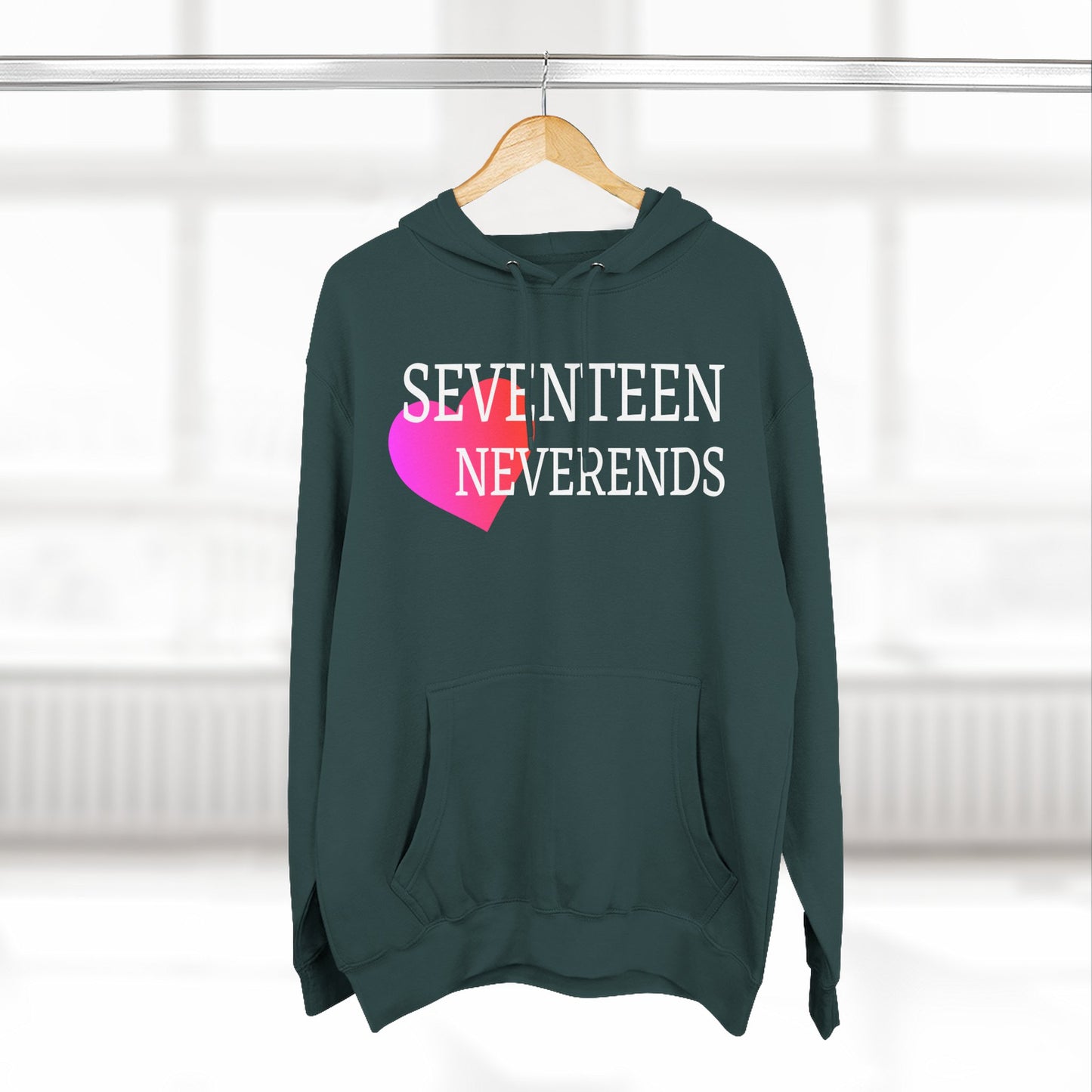 Never Ends Heart Three-Panel Fleece Hoodie - snazzymerch