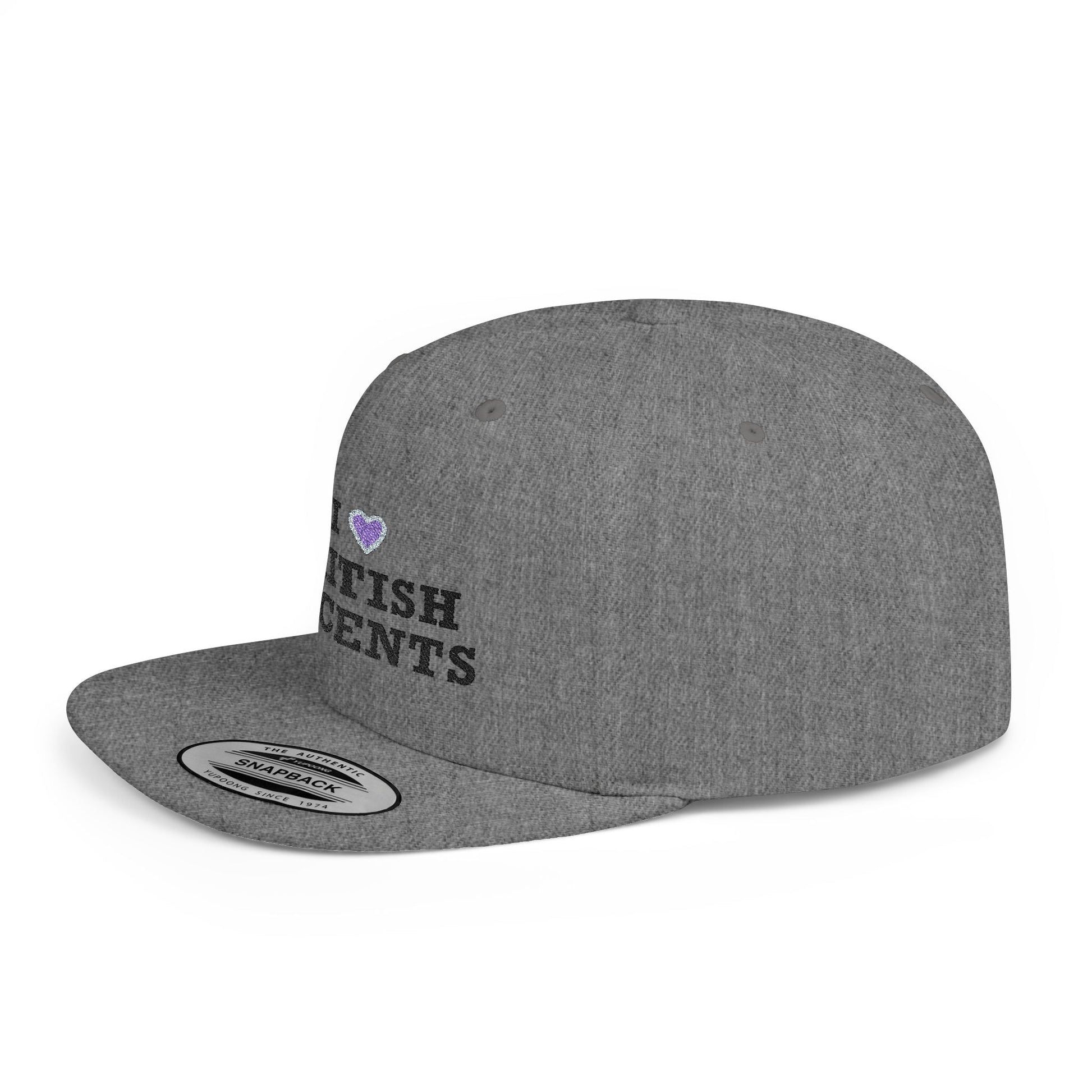 I Love British Accents - Flat Bill Snapback Printify