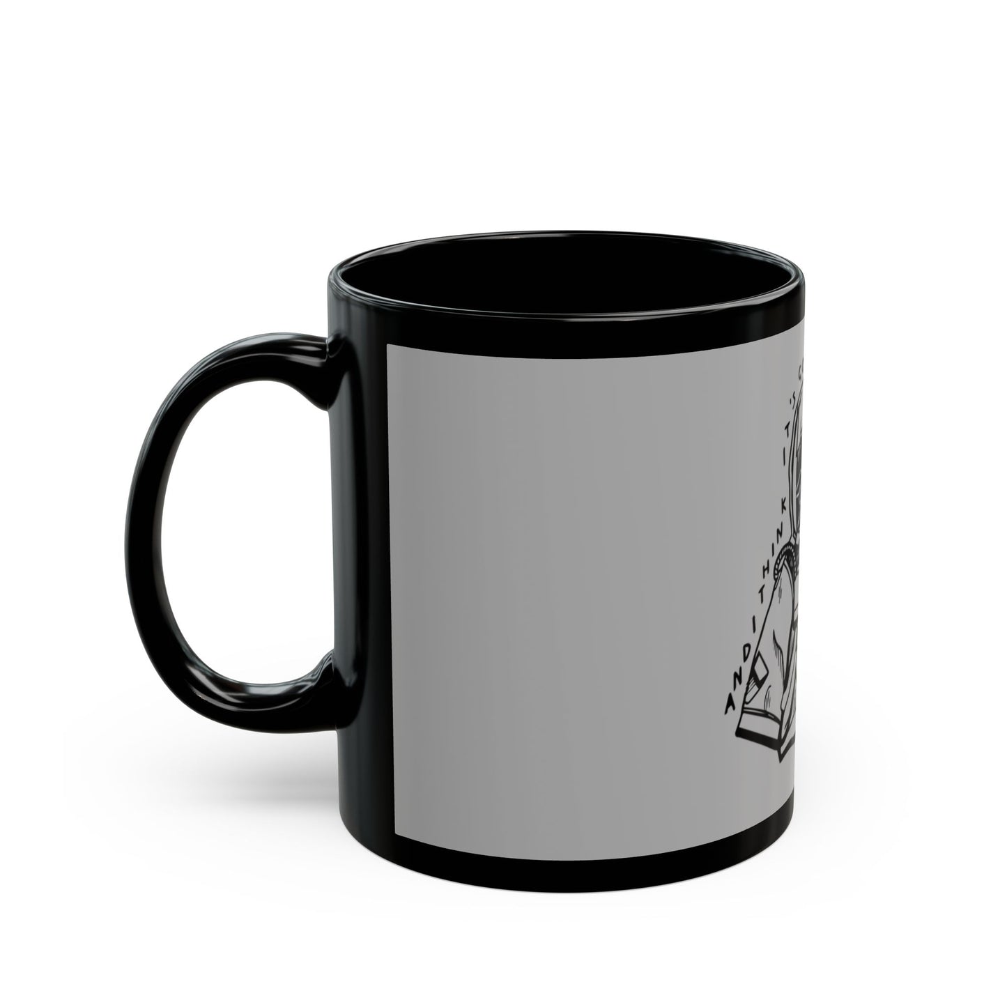 Outline Face Design Black Mug (11oz, 15oz) - snazzymerch