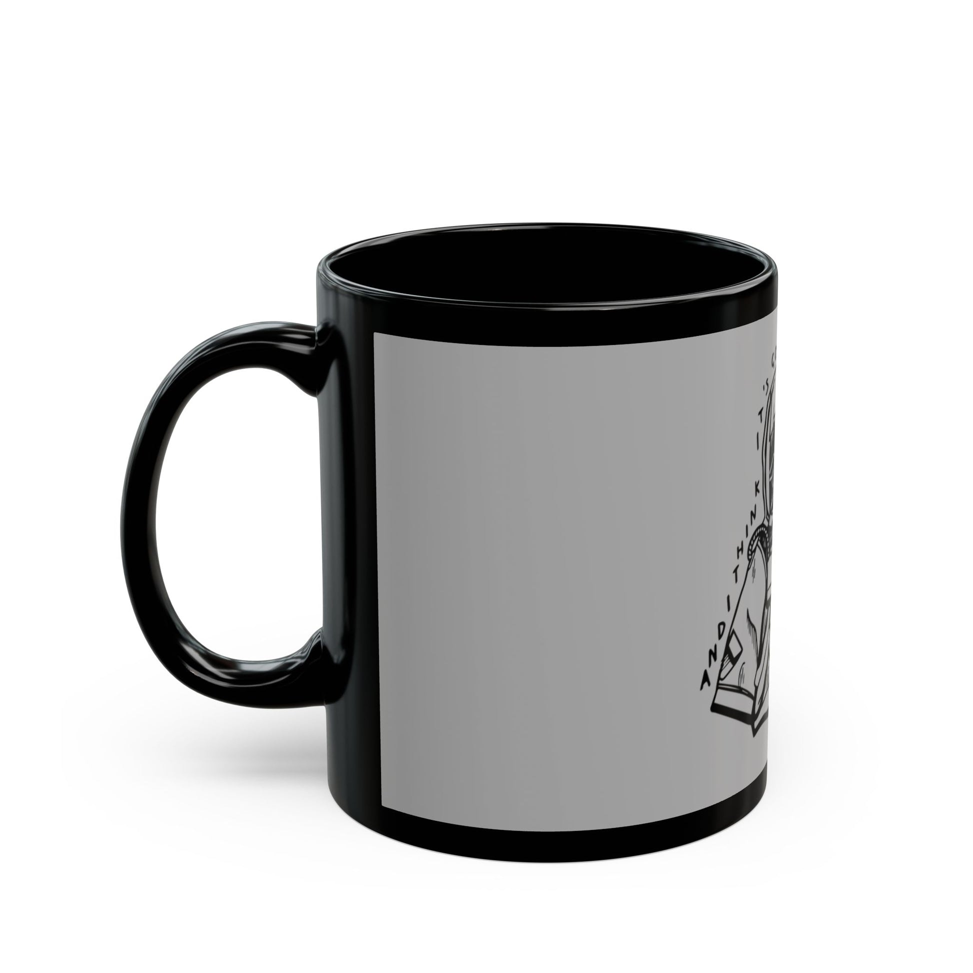 Outline Face Design Black Mug (11oz, 15oz) - snazzymerch