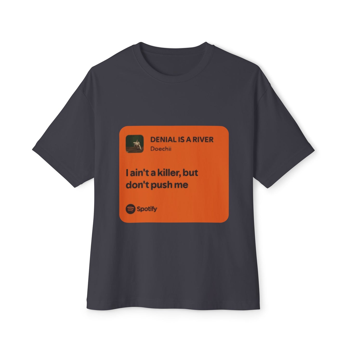 Music Quote Card Unisex Oversized Boxy Tee - snazzymerch