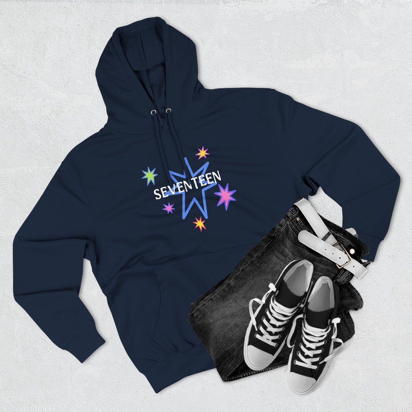 Starlight Seventeen Three-Panel Fleece Hoodie - snazzymerch