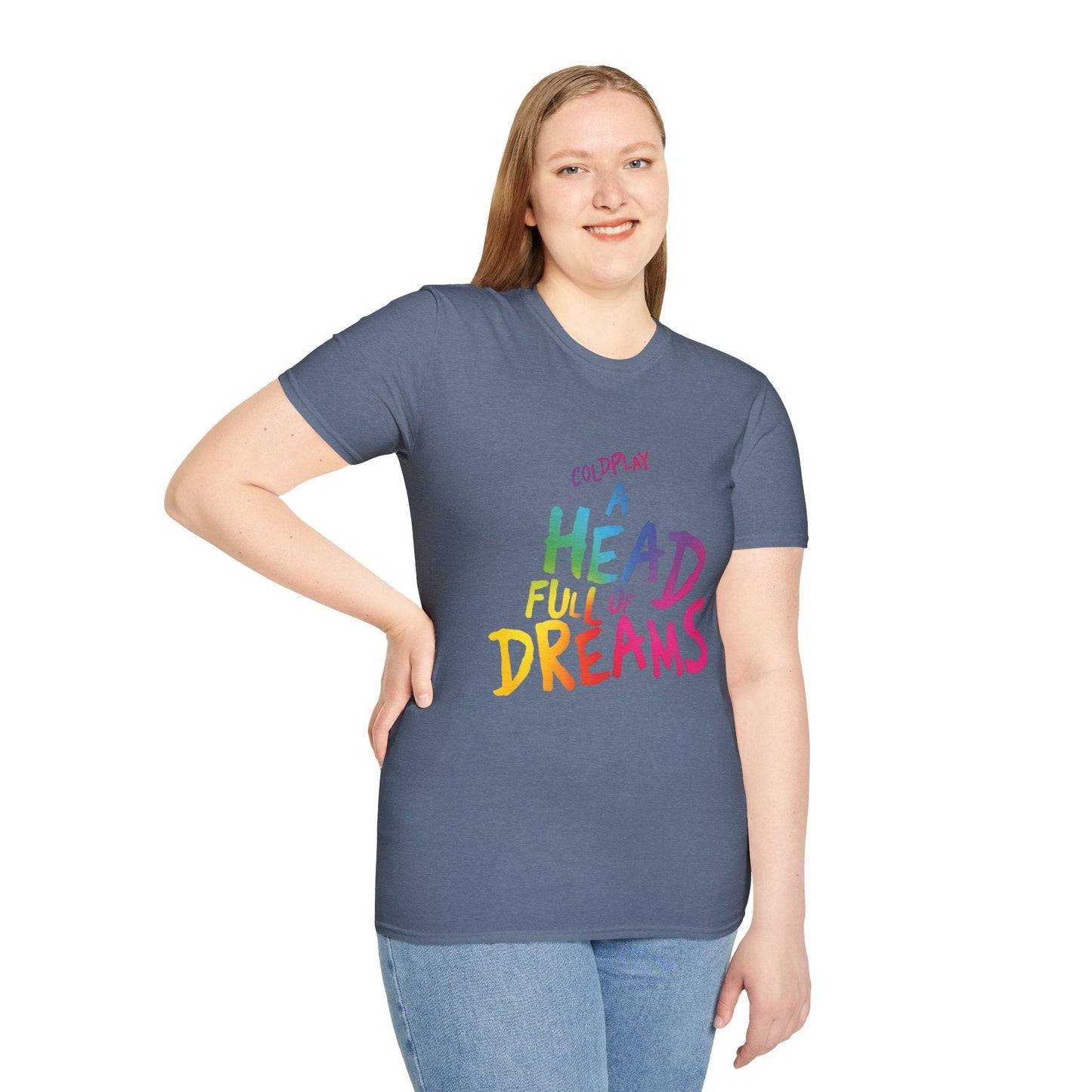 Unisex Softstyle T-Shirt Inspired by Coldplay’s Iconic A Head Full of Dreams Printify
