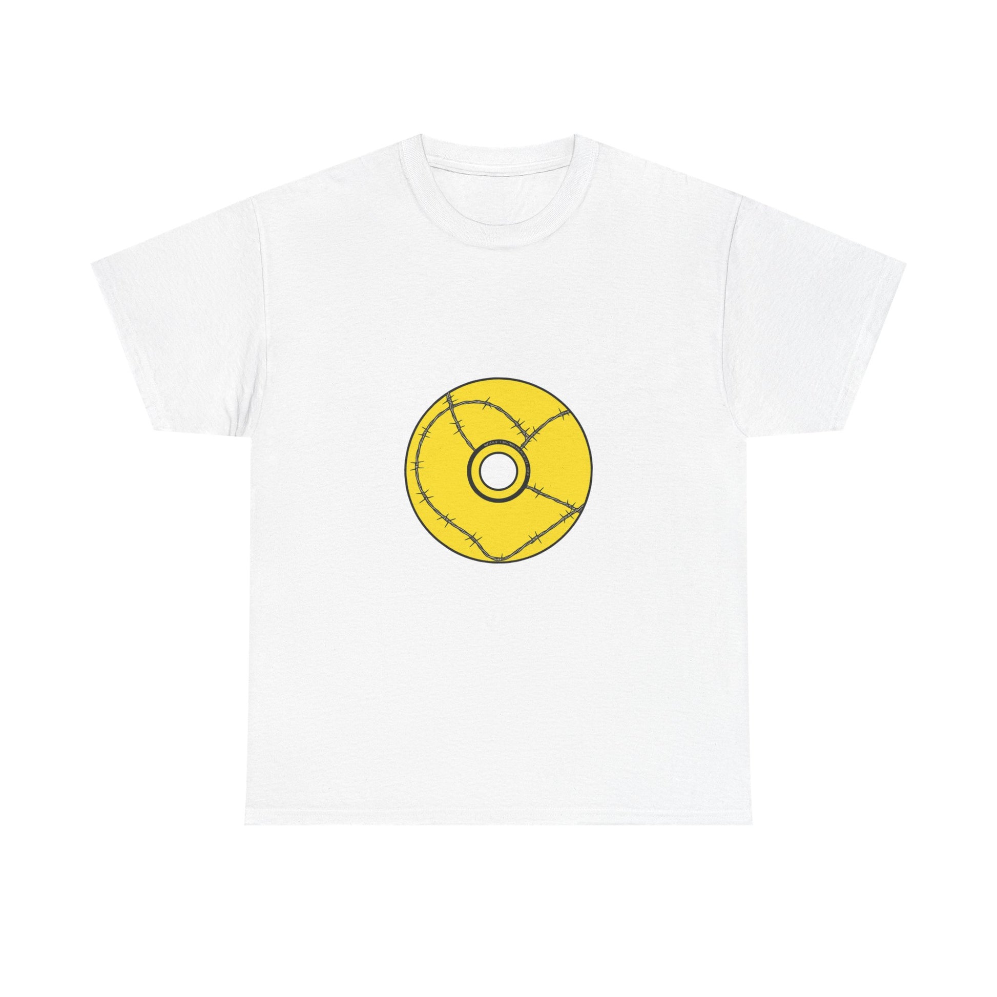 Minimalist Black Disc Outline Unisex Heavy cotton Tee Printify