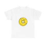 Minimalist Black Disc Outline Unisex Heavy cotton Tee Printify