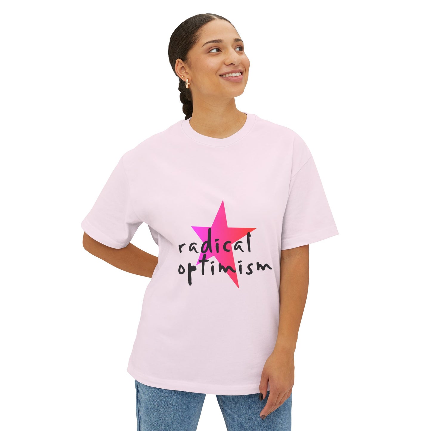 Flame Script Statement Unisex Oversized Boxy Tee - snazzymerch