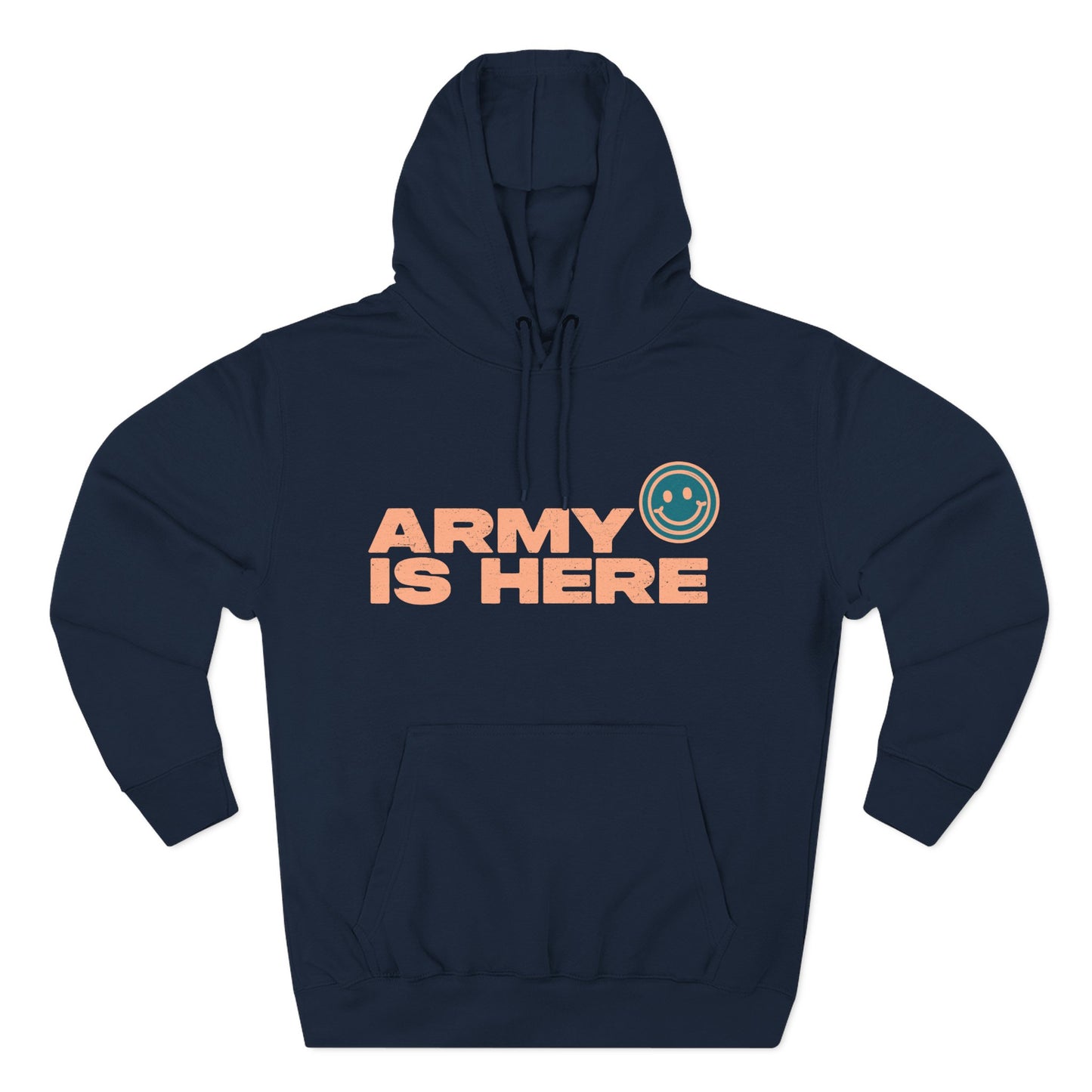 Smiley Army Vibe Three-Panel Fleece Hoodie - snazzymerch