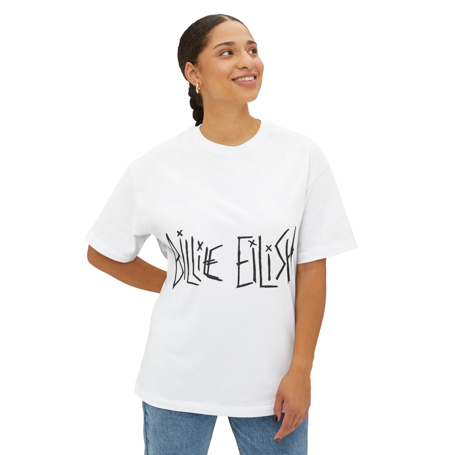 Billie Eilish Inspired Oversized T-Shirt – Twisted Ink Font Edition Printify