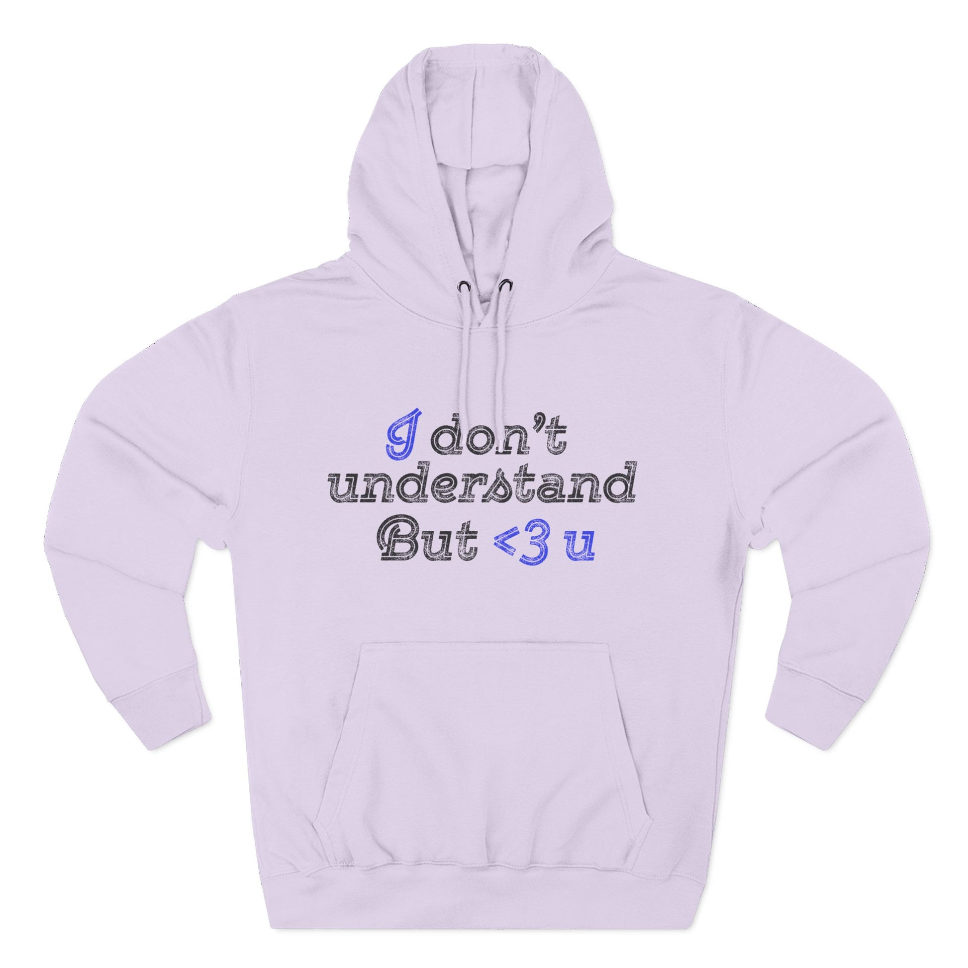 I <3 U Blue Type Three-Panel Fleece Hoodie - snazzymerch