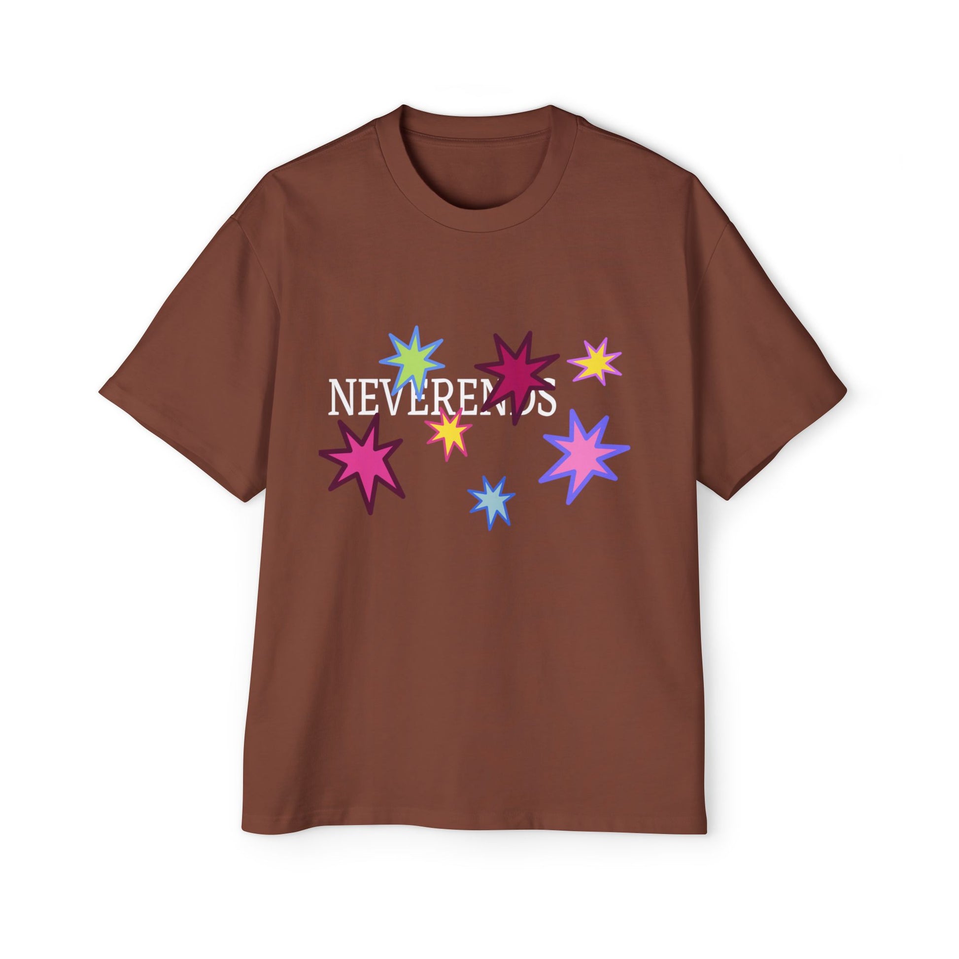 Rainbow Spark Burst Men's Heavy Oversized Tee - snazzymerch