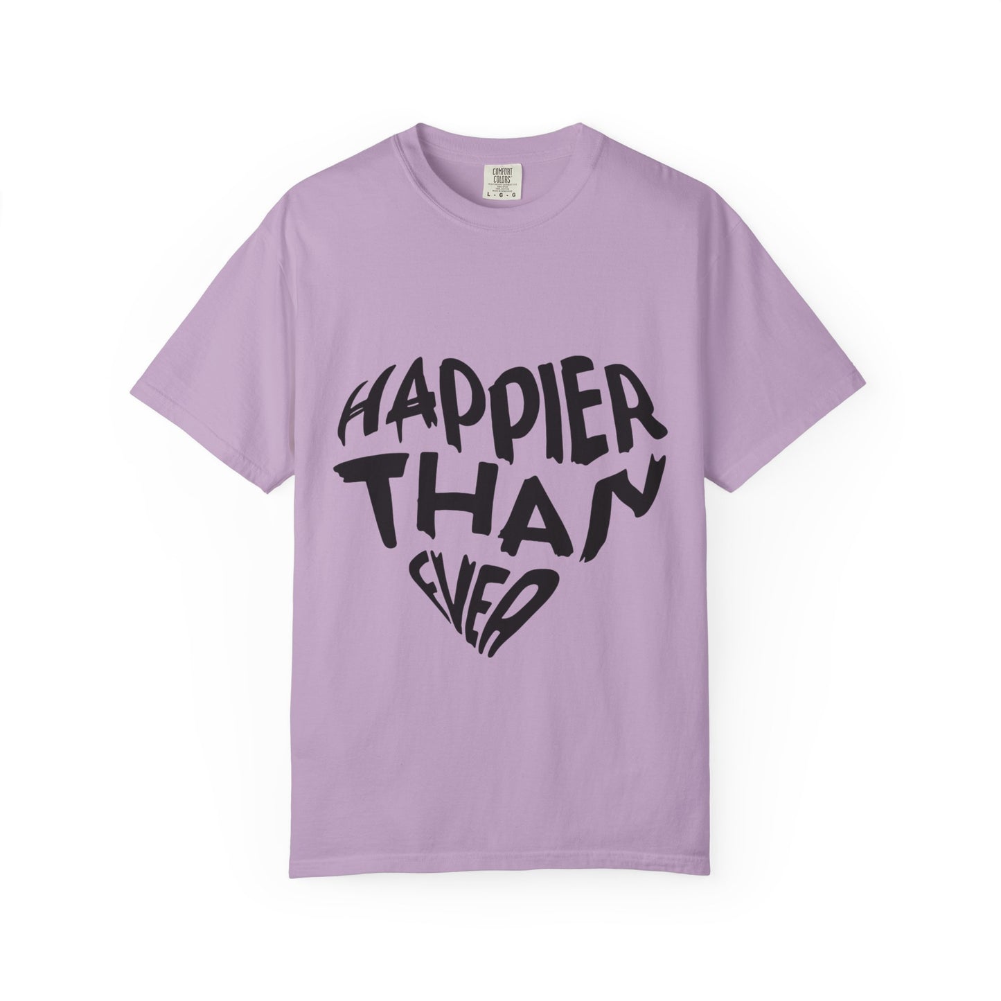 Billie Eilish Inspired Dyed T-shirt – Happier Heart Lettering Edition Printify