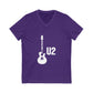 Minimal Guitar Logo Unisex Jersey Short Sleeve V-Neck Tee - snazzymerch