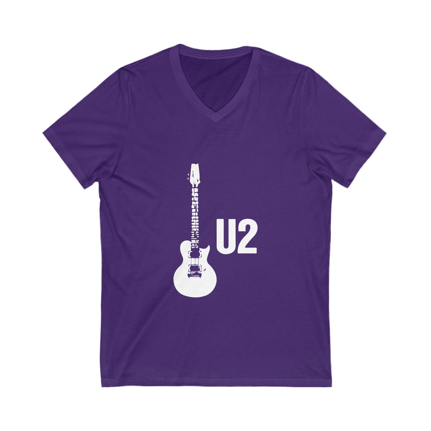 Minimal Guitar Logo Unisex Jersey Short Sleeve V-Neck Tee - snazzymerch