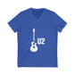 Minimal Guitar Logo Unisex Jersey Short Sleeve V-Neck Tee - snazzymerch