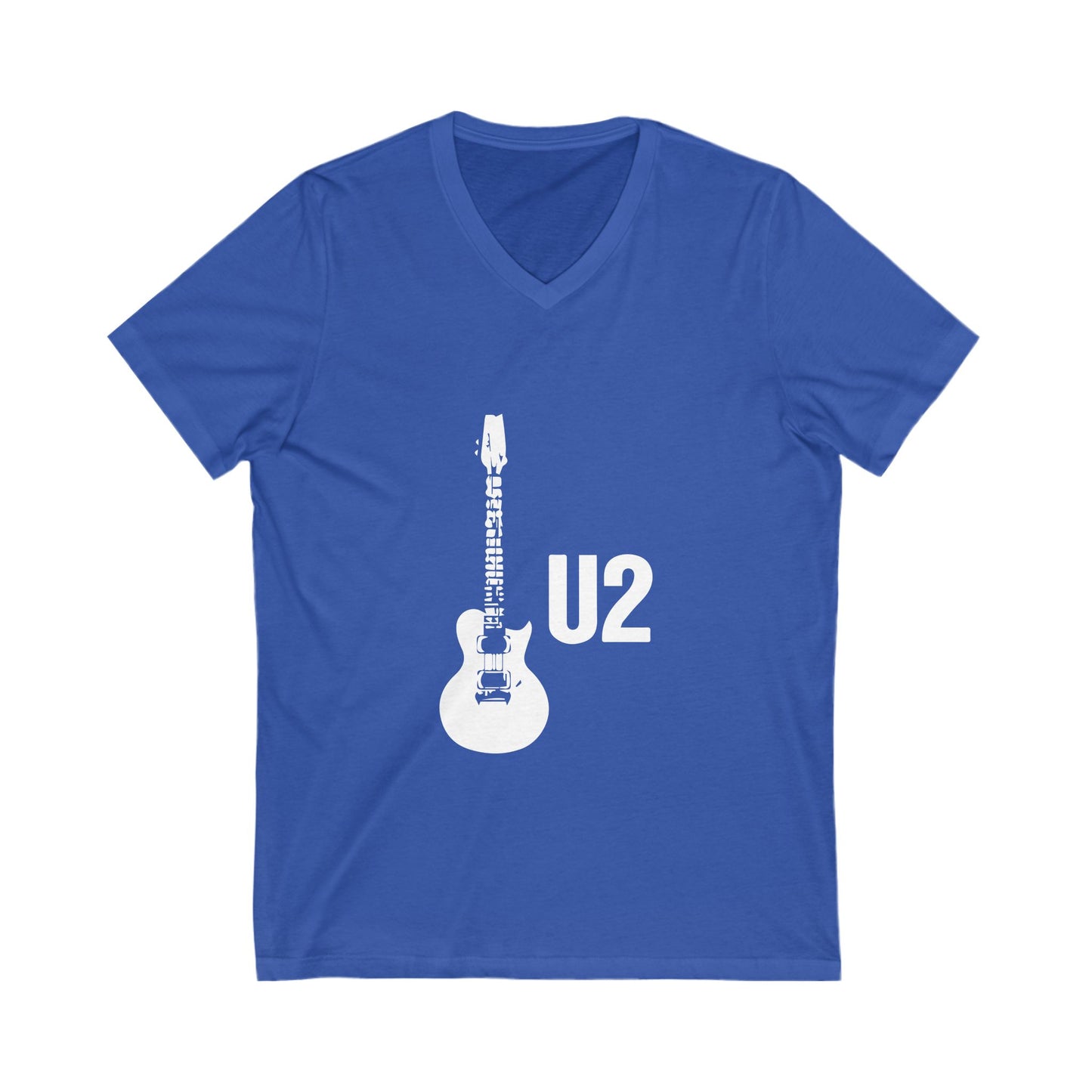 Minimal Guitar Logo Unisex Jersey Short Sleeve V-Neck Tee - snazzymerch