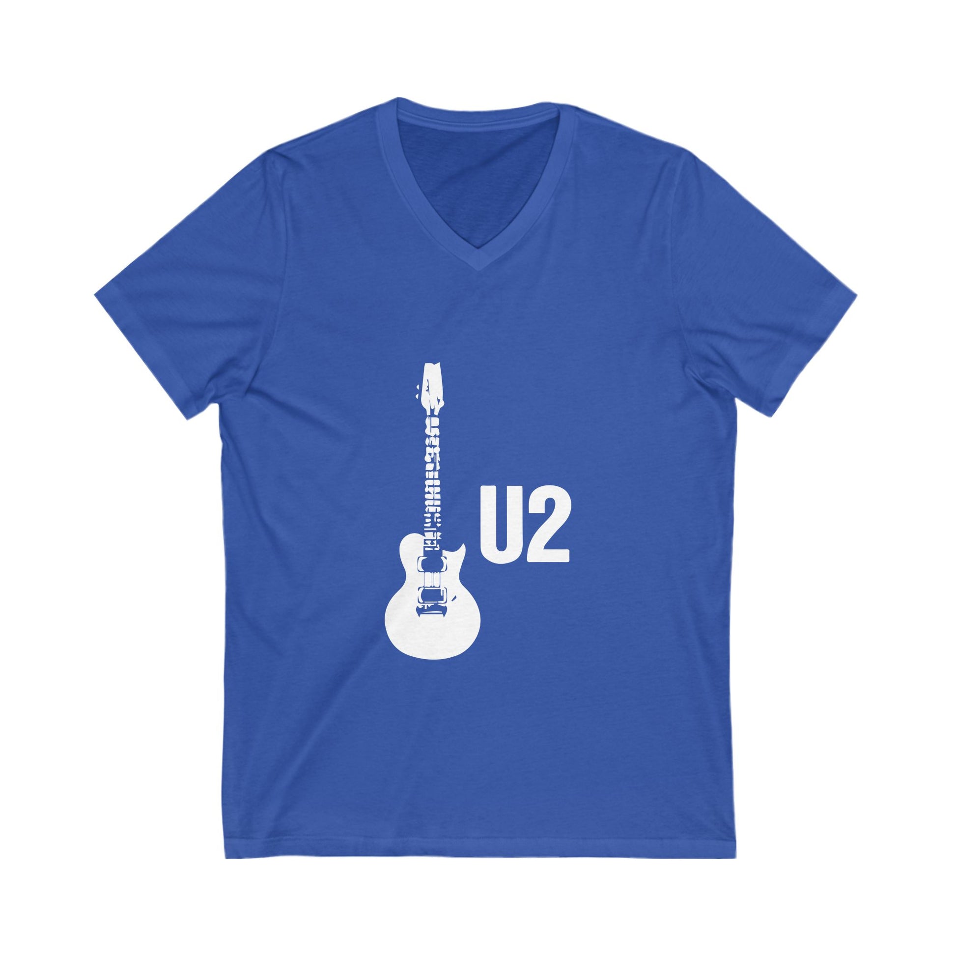 Minimal Guitar Logo Unisex Jersey Short Sleeve V-Neck Tee - snazzymerch