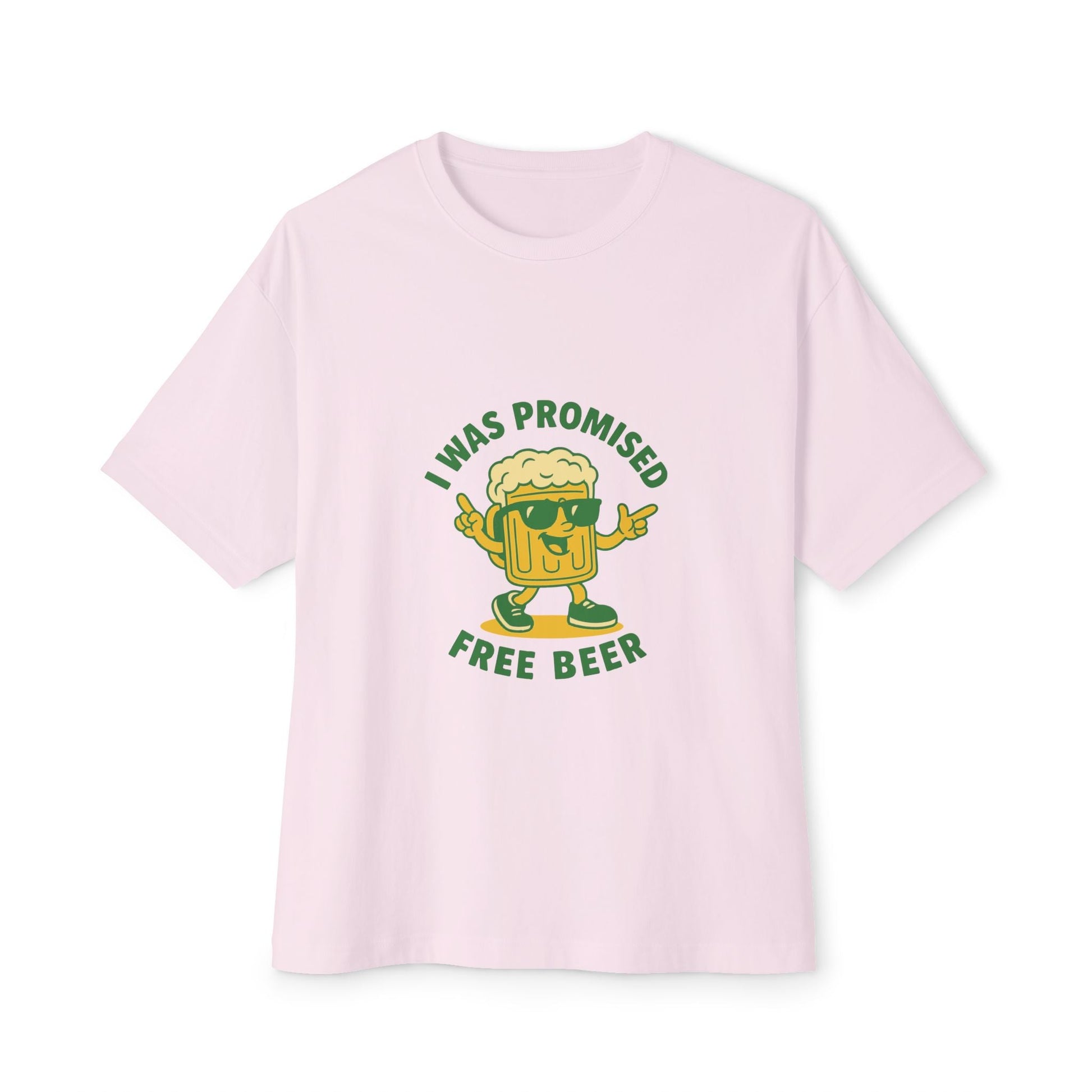 Unisex Oversized Tee – Snazzy Free Beer Edition Printify