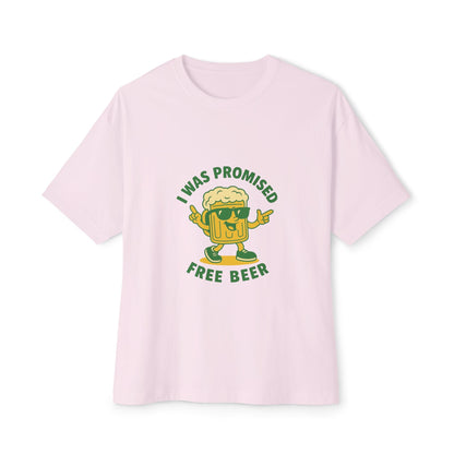 Unisex Oversized Tee – Snazzy Free Beer Edition Printify