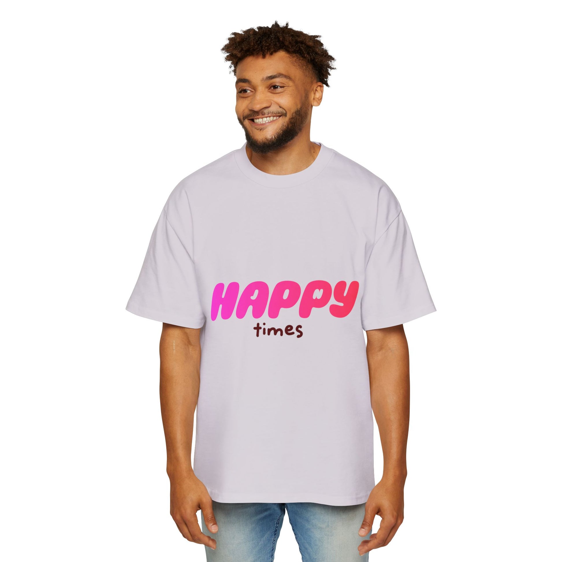 Happy Times Gradient Men's Heavy Oversized Tee - snazzymerch