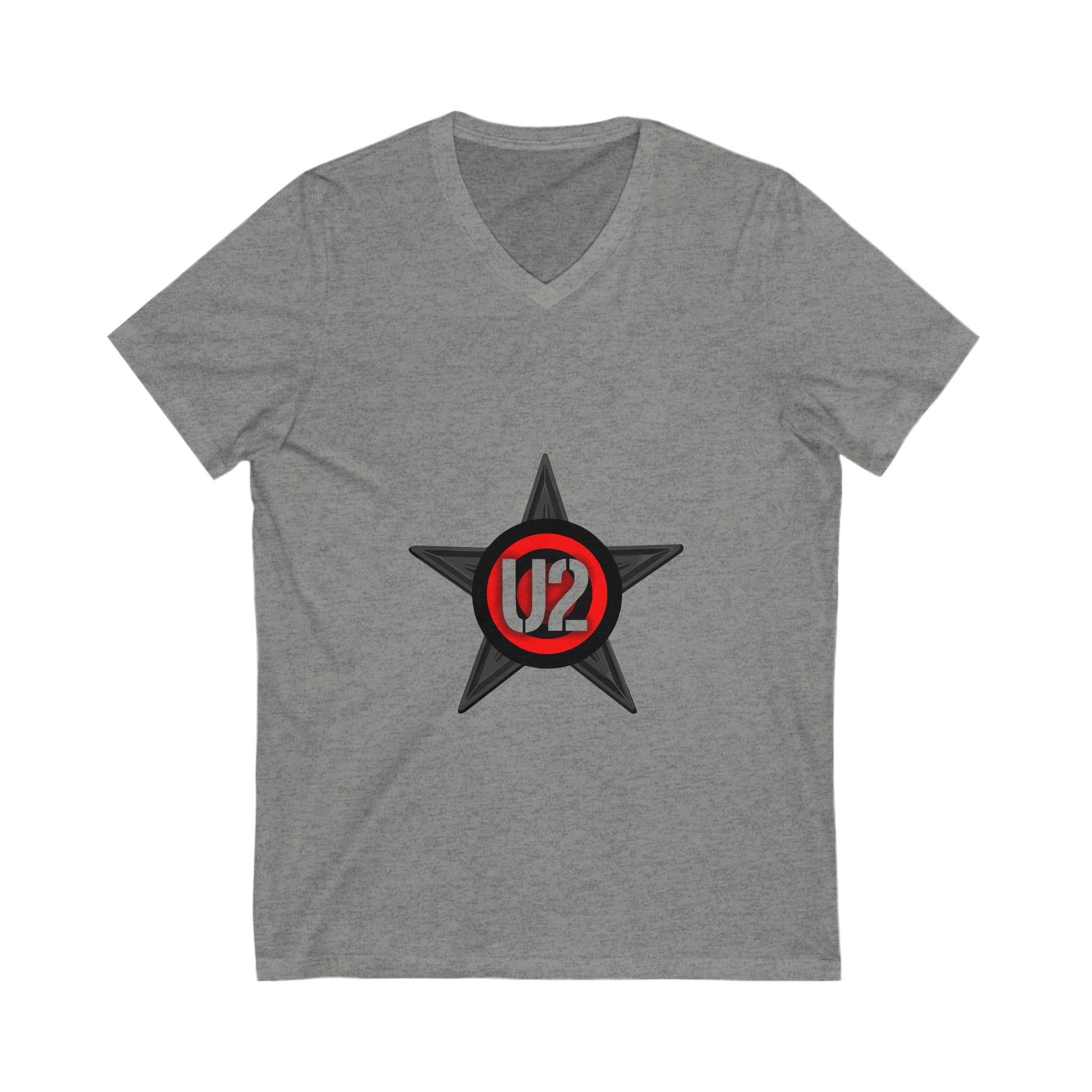 Retro Star Emblem Unisex Jersey Short Sleeve V-Neck Tee - snazzymerch