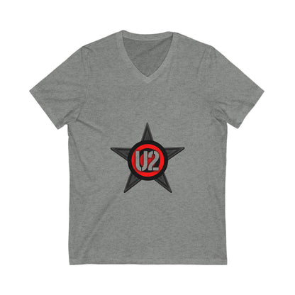 Retro Star Emblem Unisex Jersey Short Sleeve V-Neck Tee - snazzymerch