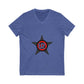 Retro Star Emblem Unisex Jersey Short Sleeve V-Neck Tee - snazzymerch