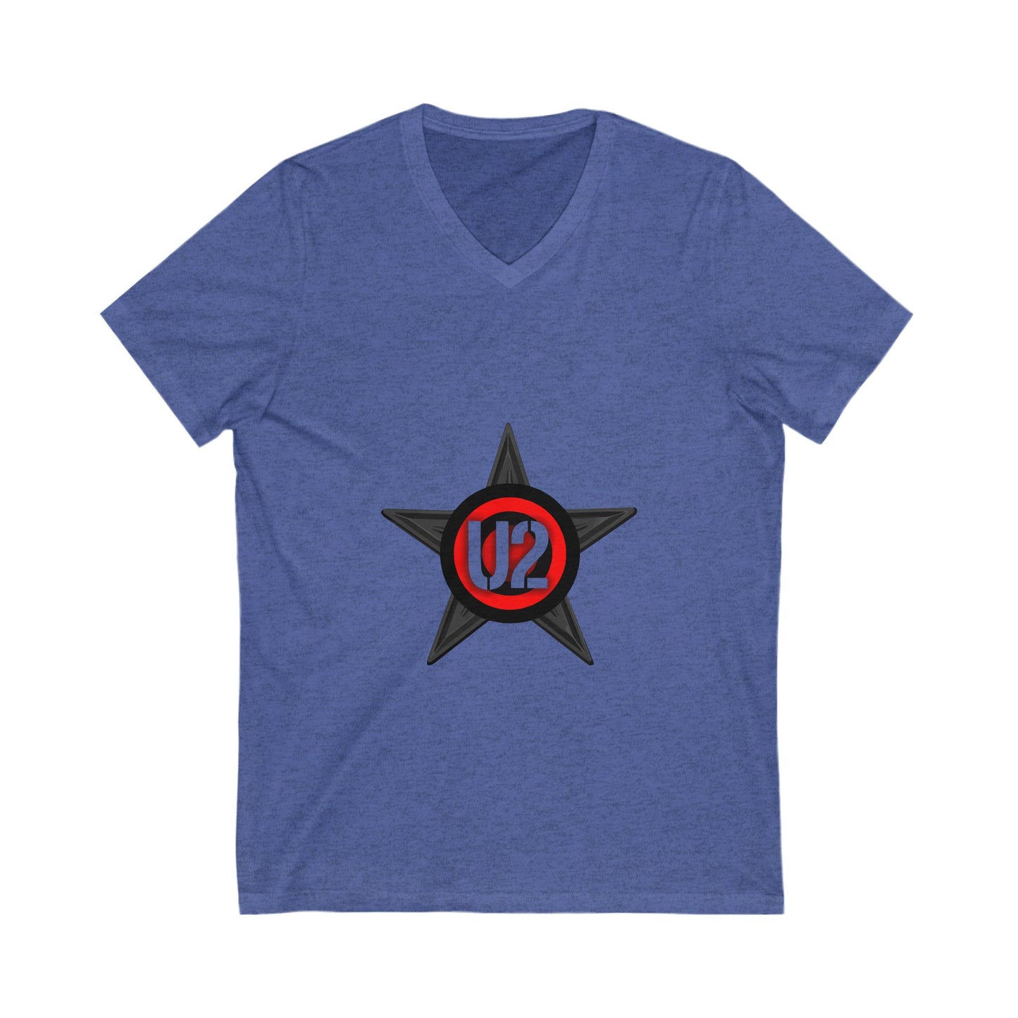 Retro Star Emblem Unisex Jersey Short Sleeve V-Neck Tee - snazzymerch