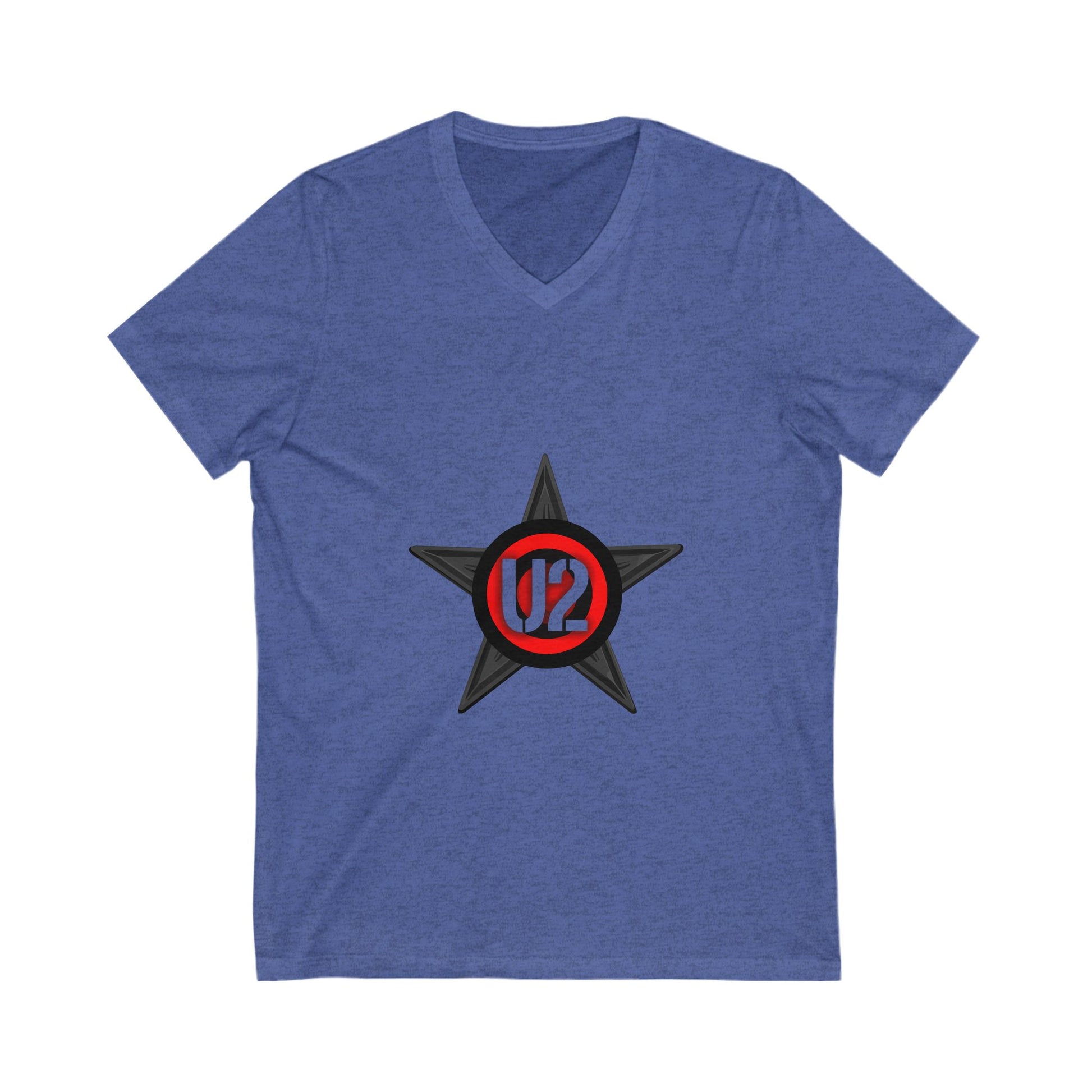 Retro Star Emblem Unisex Jersey Short Sleeve V-Neck Tee - snazzymerch