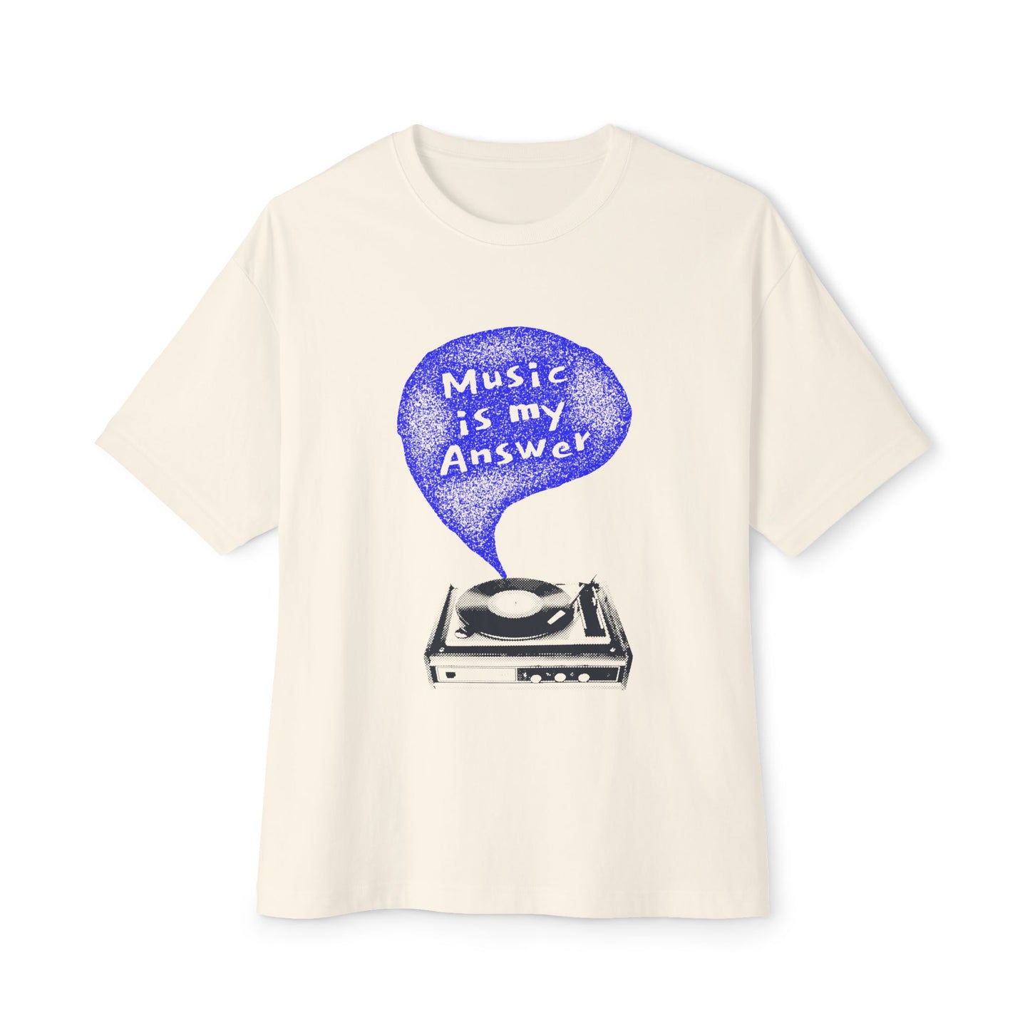 Music Is My Answer Unisex oversized Boxy Tee - snazzymerch
