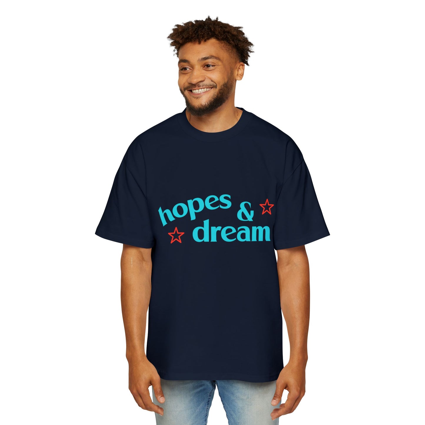 Hopes & Dreams Star Men's Heavy Oversized Tee - snazzymerch
