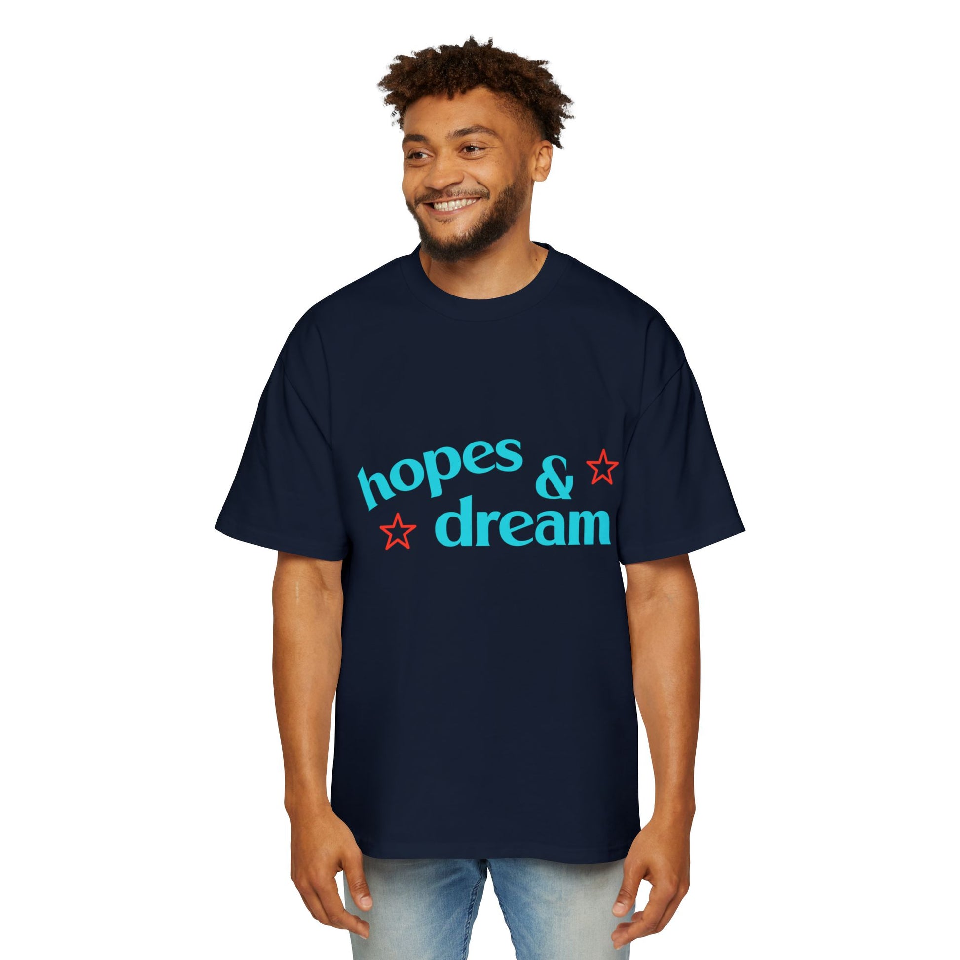 Hopes & Dreams Star Men's Heavy Oversized Tee - snazzymerch