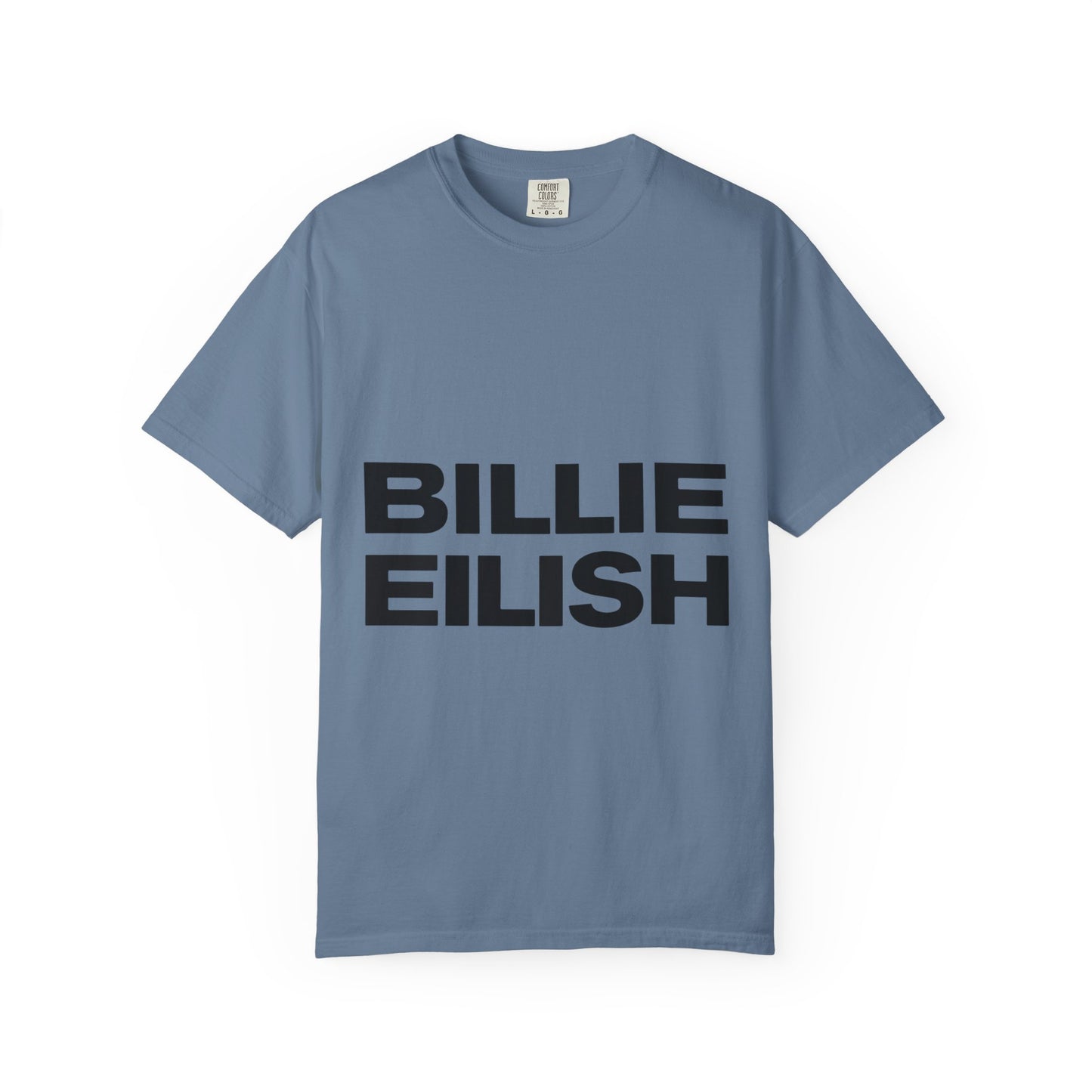 Billie Eilish Inspired Dyed T-shirt – Stacked Glow Text Edition Printify