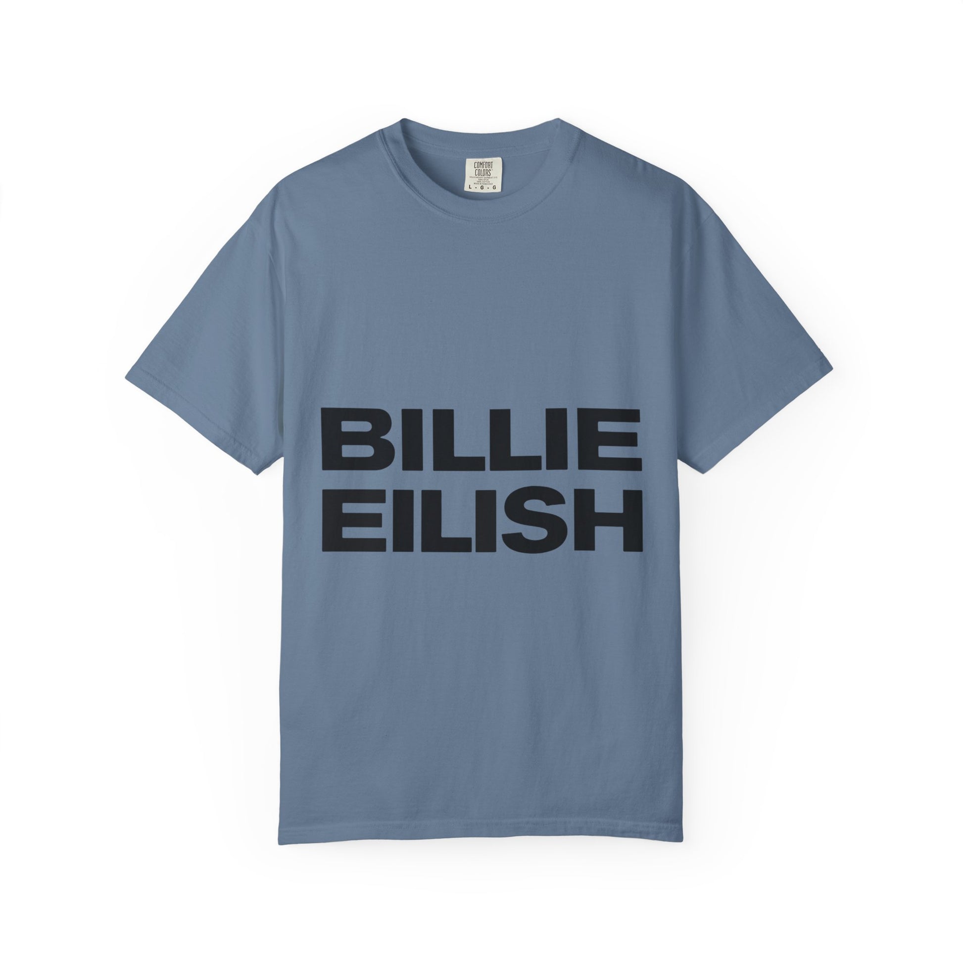 Billie Eilish Inspired Dyed T-shirt – Stacked Glow Text Edition Printify