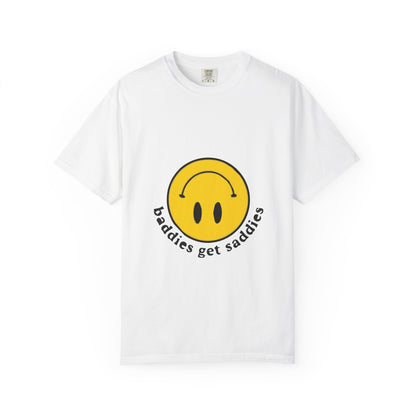 Yellow Smiley Unisex Garment-Dyed T-shirt - snazzymerch