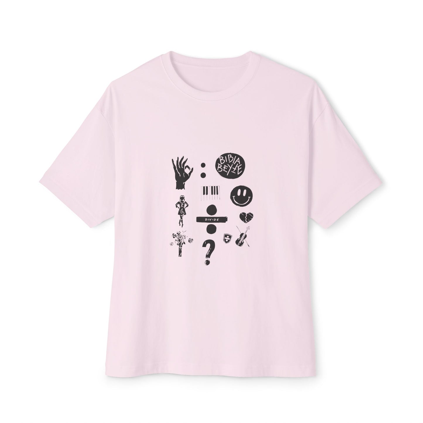 Ocean Wave with Heart Outline Oversized Boxy Tee Printify