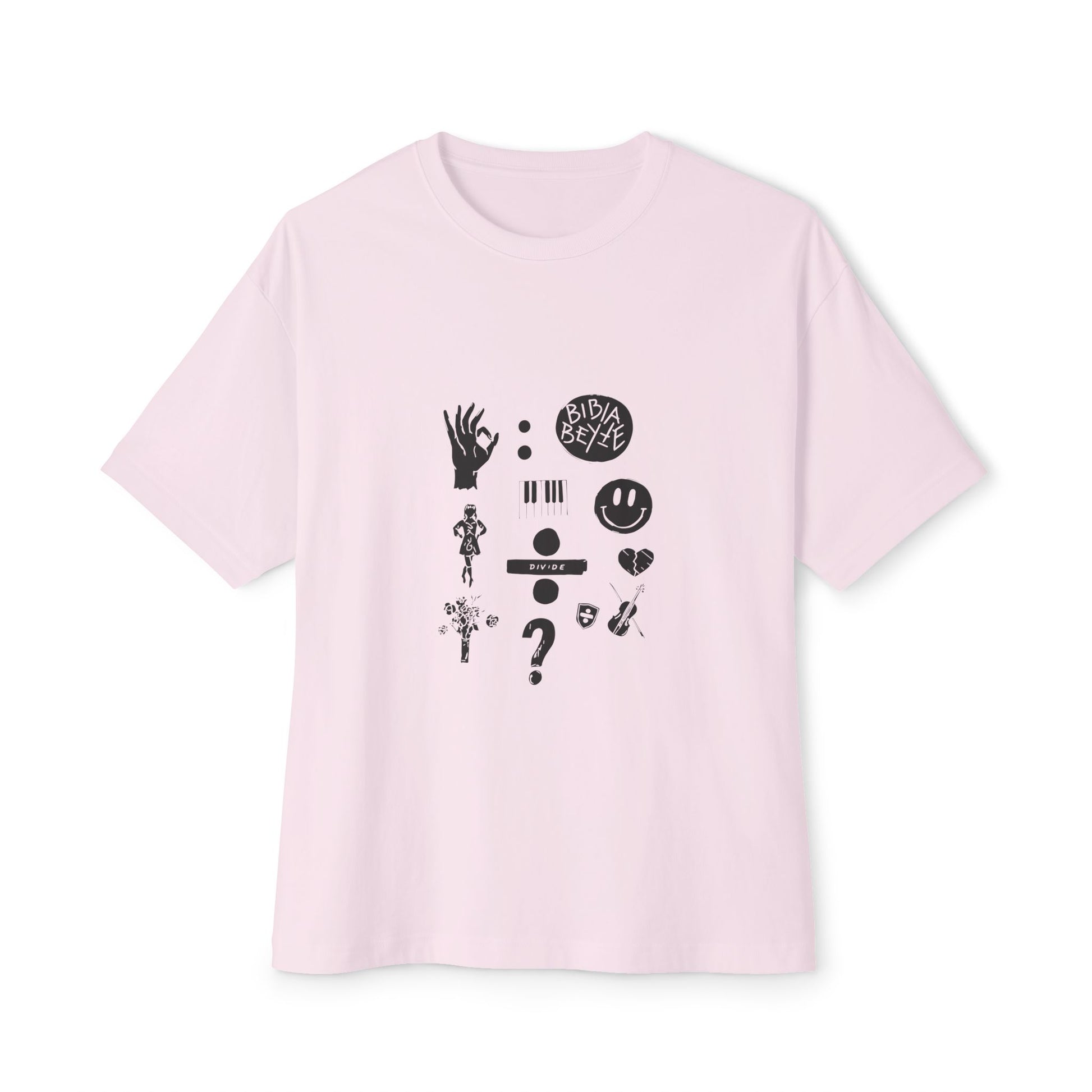 Ocean Wave with Heart Outline Oversized Boxy Tee Printify