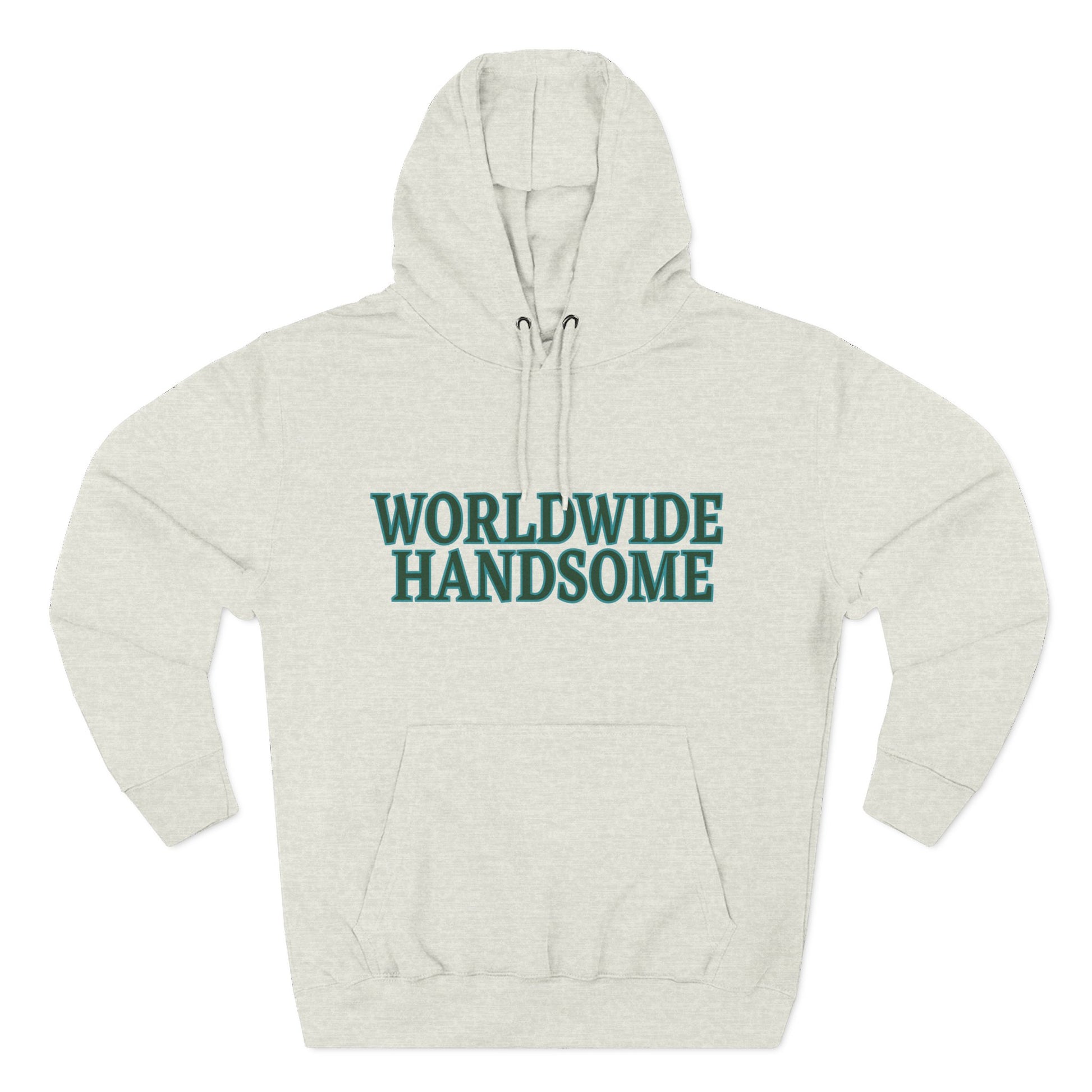 Global Handsome Typography Three-Panel Fleece Hoodie - snazzymerch