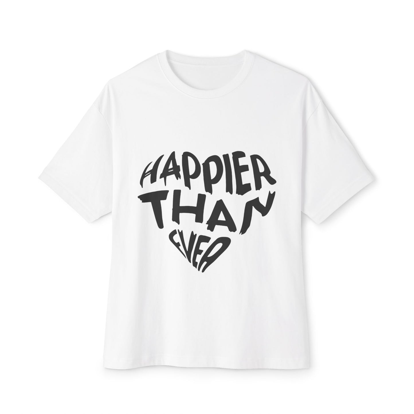Billie Eilish Inspired Oversized T-Shirt – Happier Heart Lettering Edition Printify