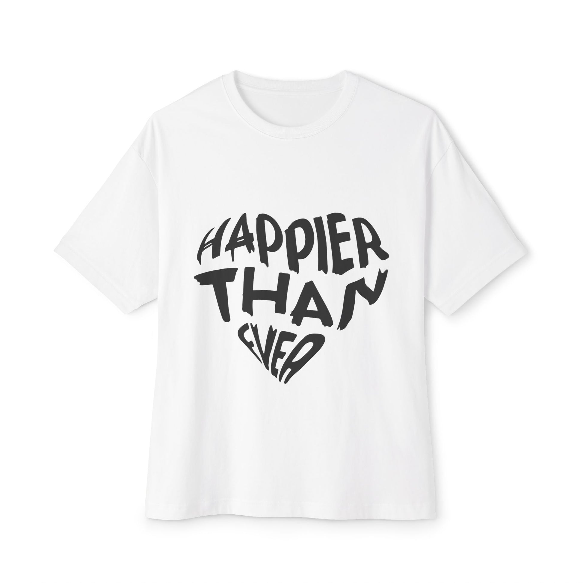 Billie Eilish Inspired Oversized T-Shirt – Happier Heart Lettering Edition Printify
